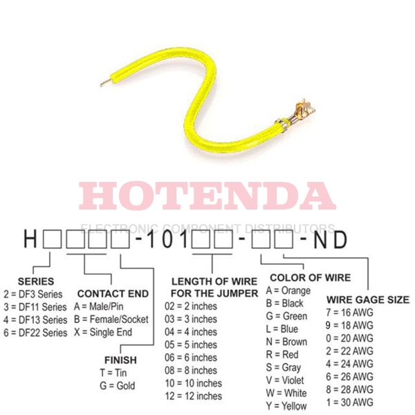 H4BXT-10108-Y1 - H4BXT-10108-Y1 datasheet pdf and Jumper Wires, Pre-Crimped Leads product details from Hirose Electric Co Ltd stock available on our website