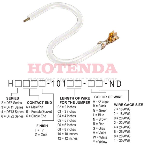 H2BXT-10102-W6 - H2BXT-10102-W6 datasheet pdf and Jumper Wires, Pre-Crimped Leads product details from Hirose Electric Co Ltd stock available on our website