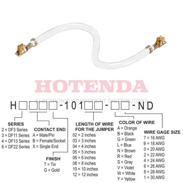 H5BBT-10110-W0 - H5BBT-10110-W0 datasheet pdf and Jumper Wires, Pre-Crimped Leads product details from Hirose Electric Co Ltd stock available on our website