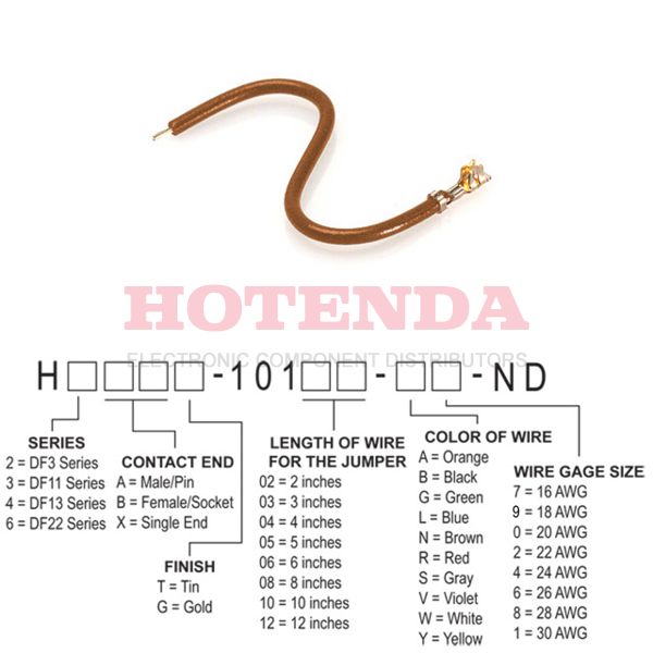 H4BXT-10105-N1 - H4BXT-10105-N1 datasheet pdf and Jumper Wires, Pre-Crimped Leads product details from Hirose Electric Co Ltd stock available on our website