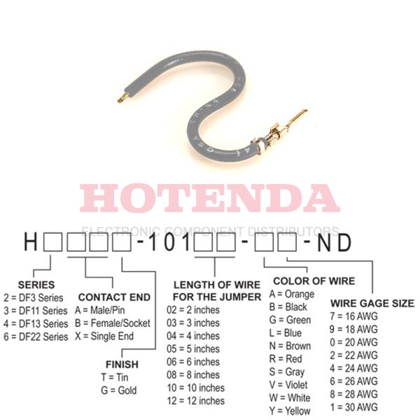 H2AXT-10106-S4 - H2AXT-10106-S4 datasheet pdf and Jumper Wires, Pre-Crimped Leads product details from Hirose Electric Co Ltd stock available on our website