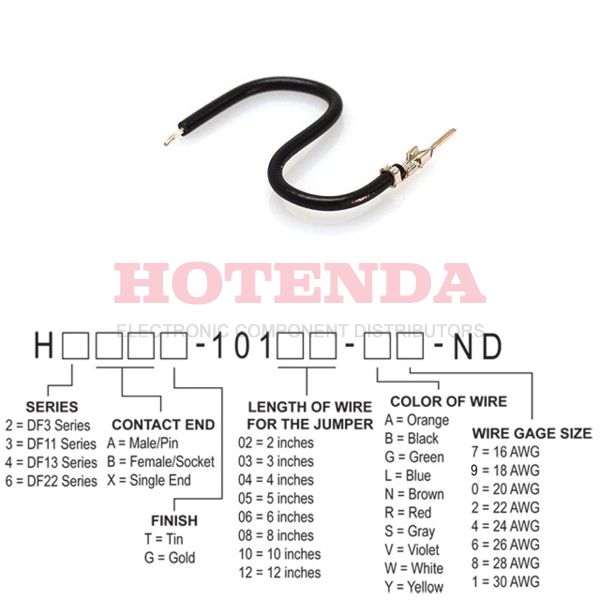 H2AXT-10112-B6 - H2AXT-10112-B6 datasheet pdf and Jumper Wires, Pre-Crimped Leads product details from Hirose Electric Co Ltd stock available on our website