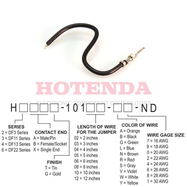 H2AXT-10105-B8 - H2AXT-10105-B8 datasheet pdf and Jumper Wires, Pre-Crimped Leads product details from Hirose Electric Co Ltd stock available on our website