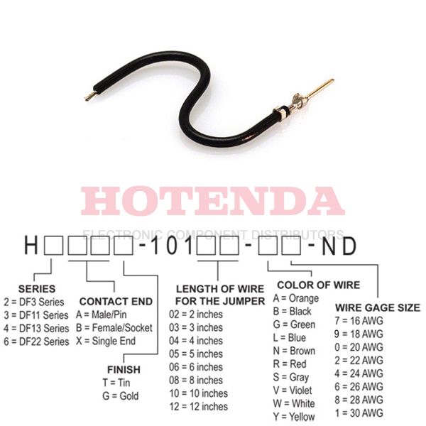 H3AXT-10112-B6 - H3AXT-10112-B6 datasheet pdf and Jumper Wires, Pre-Crimped Leads product details from Hirose Electric Co Ltd stock available on our website