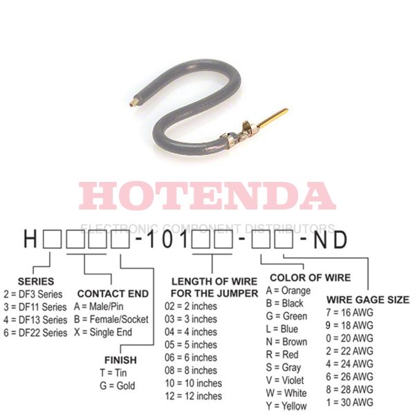 H3AXG-10102-S6 - H3AXG-10102-S6 datasheet pdf and Jumper Wires, Pre-Crimped Leads product details from Hirose Electric Co Ltd stock available on our website