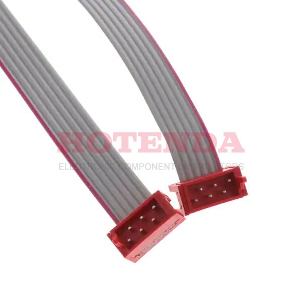 353-28-06-GR-00012 - CABLE ASSY PLUG IDC 6POS 12"