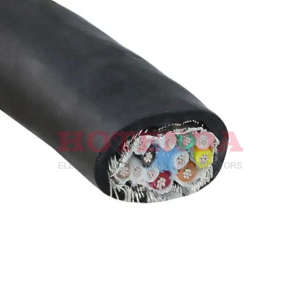 25296 BK005 - Alpha Wire 6 Core Xtra-Guard 2 Screened Black Polyurethane PUR Industrial Cable 0.56 mm CSA, 30m