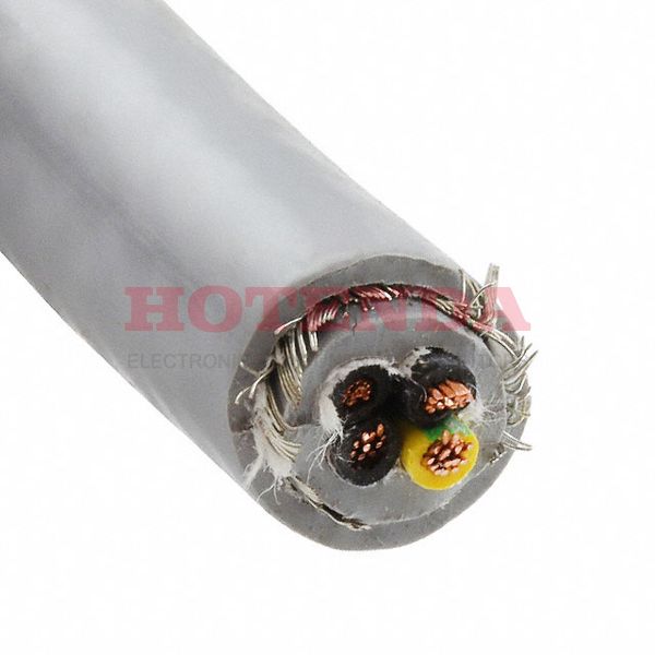 80164 SL005 - Alpha Wire 4 Core Screened Grey Polyurethane PUR Continuous Flex Cable 5.27 mm CSA, 30m