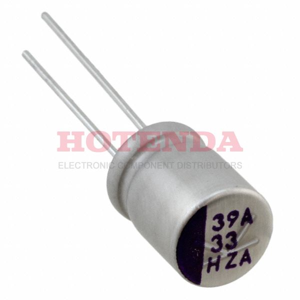 50PZA33M8X10 - 33μF ±20% Radial, Can 0.394 10.00mm Bulk 32mOhm PZA Through Hole Polymer Automotive