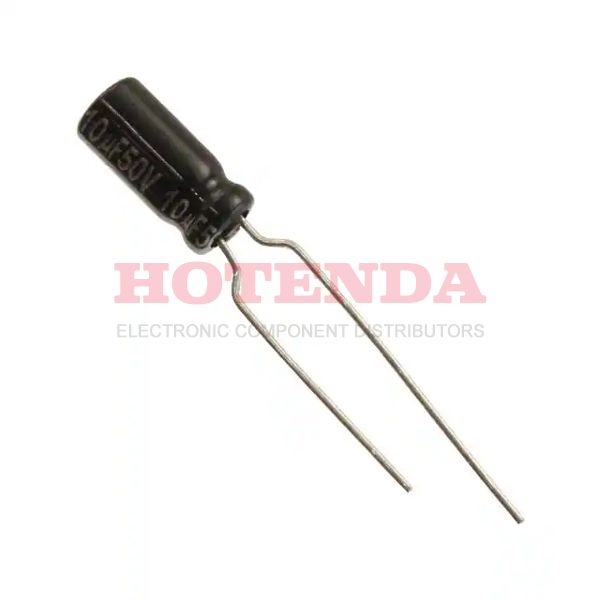 EEU-EB1H100SB - EB 10μF Capacitor ±20% Tape &amp; Box (TB) Through Hole 27mA 0.197Dia 5.00mm -40°C~105°C Polar 5mm Radial, Can
