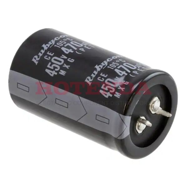 450MXG470MEFCSN30X50 - MXG 470μF Capacitor ±20% Bulk Through Hole 1.78A 1.181Dia 30.00mm -25°C~105°C Polar 10.0076mm Radial, Can - Snap-In