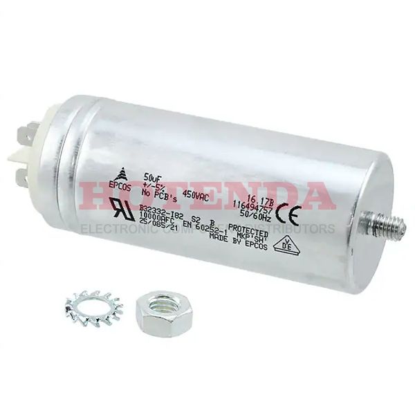 B32332I6506J082 - 50μF Film Capacitor 5% Quick Connect 450V-DC 450V-AC Polypropylene Stud