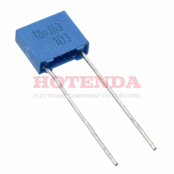 B32529C0183K289 - B32529 0.018μF Film Capacitor ±10% Radial PC Pins 63V-DC 40V-AC Polyester, Polyethylene Terephthalate (PET), Metallized - Stacked