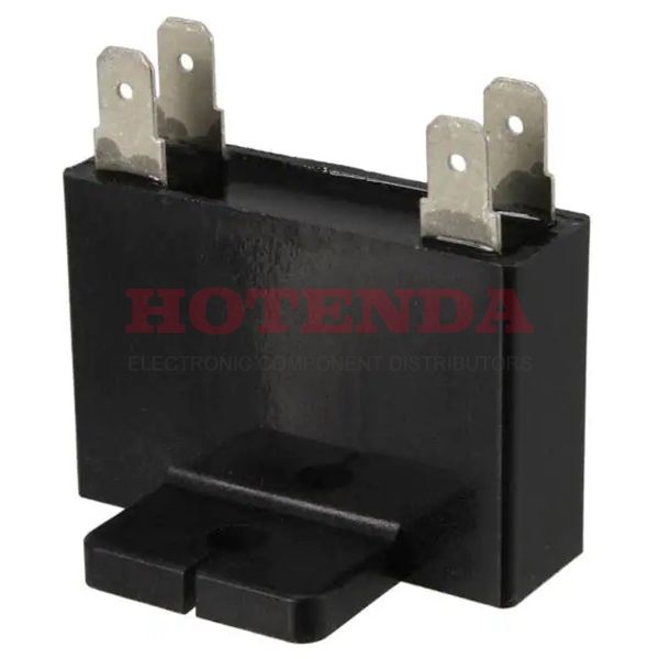 EEC2E405HQA401 - EEC 4μF Film Capacitor -5% +10% Rectangular Box Quick Connect, Disconnect 250V-AC Polypropylene (PP), Metallized Chassis Mount