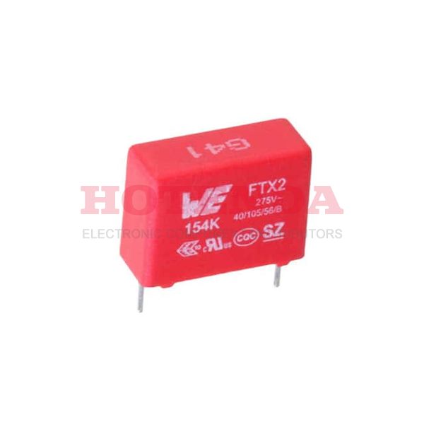 890324024001CS - WCAP-FTX2 0.15μF Film Capacitor ±10% Radial PC Pins 275V-DC 275V-AC Polypropylene (PP), Metallized Through Hole