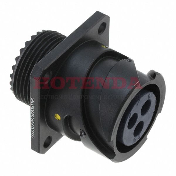 CIRH03T1610SCNF80M32V0 - Receptacle Housing Aluminum Alloy Panel Mount Zinc Cobalt 3 Positions Bulk Bayonet Lock Unshielded Contacts Not Included CIRH