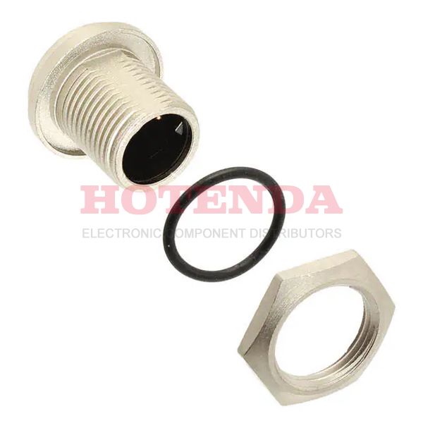 SF7282-2PG-3ES - Receptacle, Male Pins Copper Alloy Panel Mount 2 Positions Solder Cup Gold Nickel Bulk Keyed Threaded