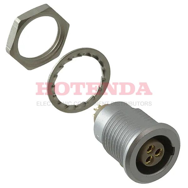 EGG.1B.303.CLL - Receptacle, Female Sockets Panel Mount 3 Positions Solder Cup Gold Chrome Bulk G Push-Pull