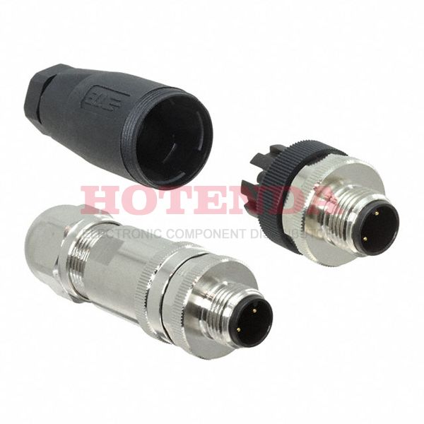 T4111002021-000 - Receptacle, Male Pins Brass Free Hanging (In-Line) 2 Positions Screw Gold Nickel Bulk A Threaded