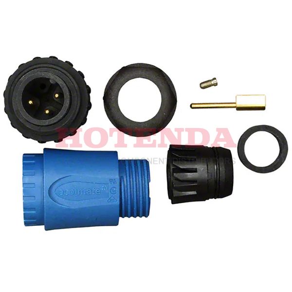 C01620H00320010 - Plug, Male Pins Polyamide (PA), Nylon Free Hanging (In-Line) 4 Positions Screw Gold Bulk Keyed Threaded