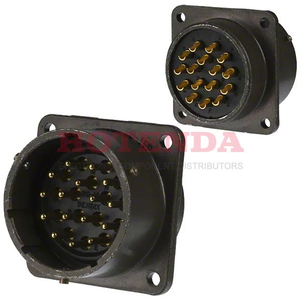 PT02A-20-16P - Receptacle, Male Pins Aluminum Panel Mount 16 Positions Solder Cup Gold Olive Drab Chromate over Cadmium Bulk N (Normal) Bayonet Lock