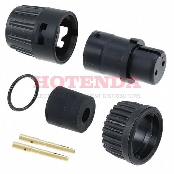 6280-2SG-318 - Plug, Female SocketsPolyamide (PA), NylonFree Hanging (In-Line)2 PositionsCrimpGoldBulkKeyedBayonet Lock