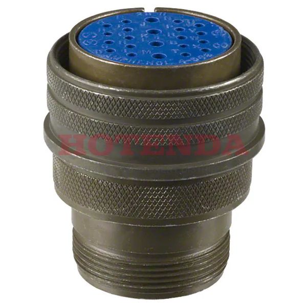 97-3106A-28-11S(946) - Plug, Female Sockets Aluminum Alloy Free Hanging (In-Line) 22 Positions Solder Cup Silver Black Zinc Alloy Bulk N (Normal) Threaded