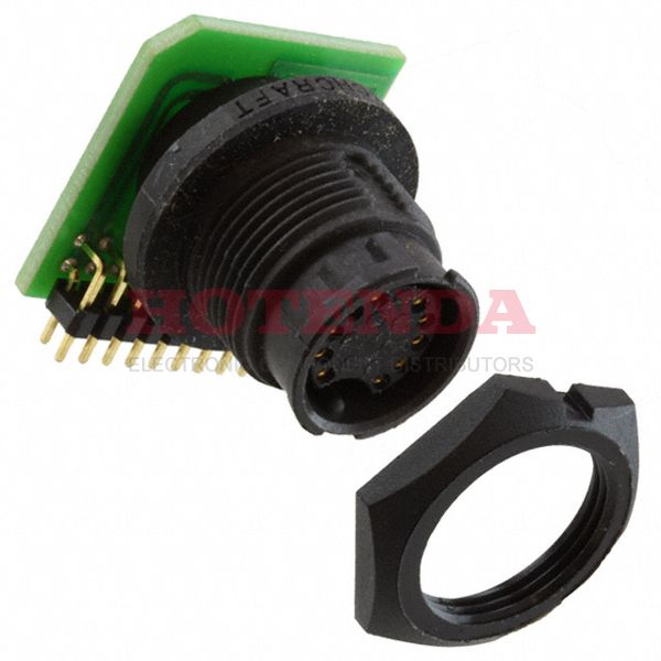 EN3P10FRAPCBN - Receptacle, Female Sockets Thermoplastic Panel Mount, Through Hole, Right Angle 10 Positions Circuit Board, Solder Gold Bulk Keyed Bayonet Lock