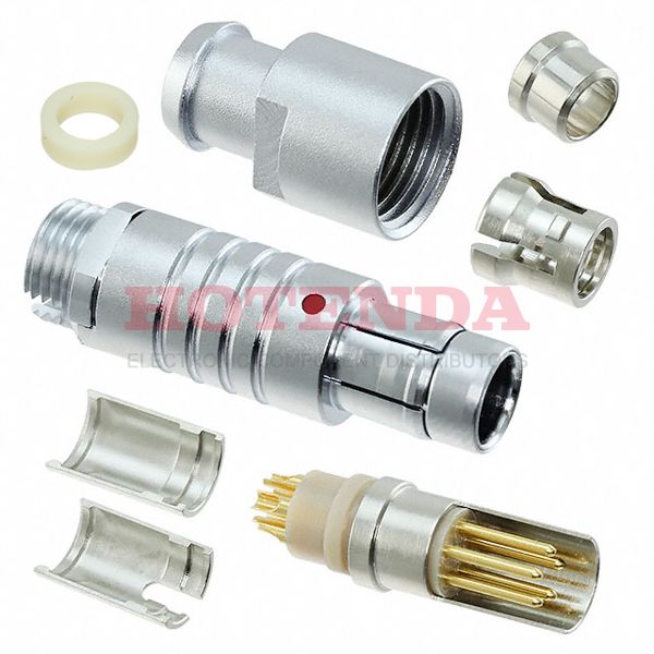 S40F1C-P05MFG0-400S - Plug, Male Pins Brass Free Hanging (In-Line) 5 Positions Solder Cup Gold Chrome over Nickel Bulk 1 Push-Pull