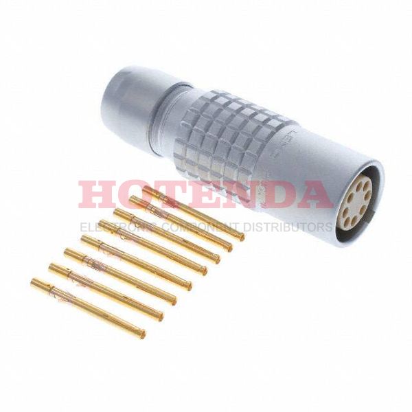 PHG.3B.308.CYMD10 - Receptacle, Female Sockets Brass Free Hanging (In-Line) 8 Positions Crimp Gold Chrome Bulk G Push-Pull