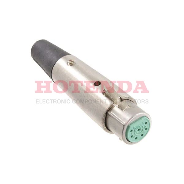 A7F - Plug, Female Sockets Stainless Steel Free Hanging (In-Line) 7 Positions Solder Cup Silver Bulk Keyed Latch Lock