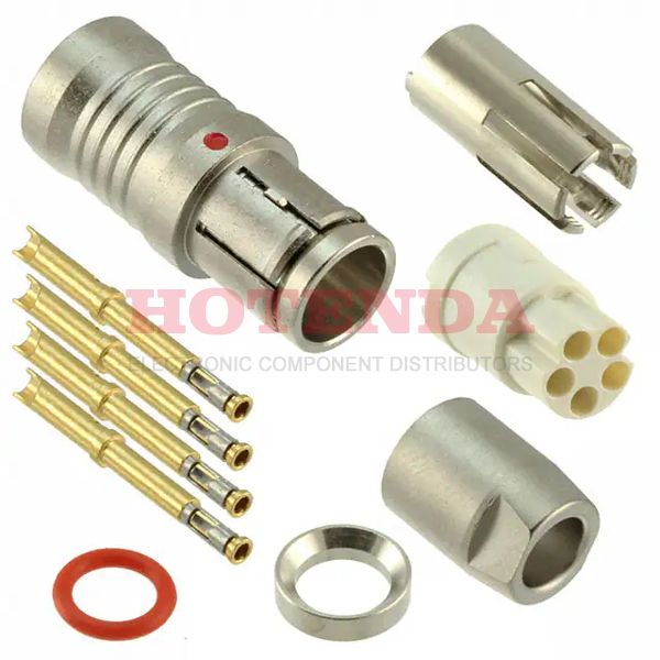 HS2C5F20C - Plug, Female SocketsCopper AlloyFree Hanging (In-Line)5 PositionsCrimp or Solder CupGoldElectroless NickelBulkKeyedPush-Pull