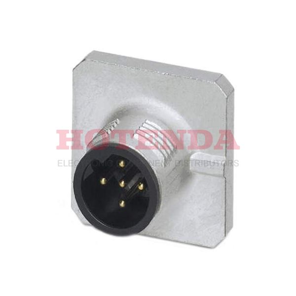 1456459 - Plug, Male Pins Zinc Die Cast Panel Mount, Through Hole 5 Positions Solder Gold Nickel Bulk B Threaded