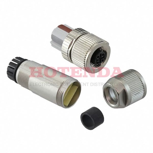 1424676 - Receptacle, Female Sockets Zinc Die Cast Free Hanging (In-Line) 5 Positions Spring-Cage Gold Nickel Bulk B Push-Twist