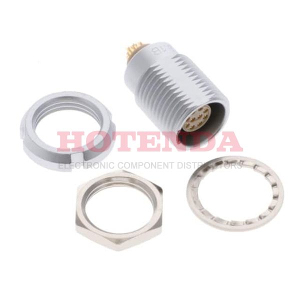 ECG.1B.310.CLL - Receptacle, Female Sockets Brass Panel Mount 10 Positions Solder Cup Gold Chrome Bulk G Push-Pull