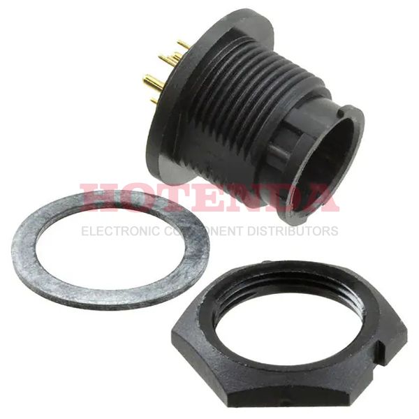 W7A81-8PG-300 - Receptacle, Male Pins Thermoplastic Panel Mount, Through Hole 8 (6 + 2 Power) Positions Solder Gold Bulk Keyed Bayonet Lock