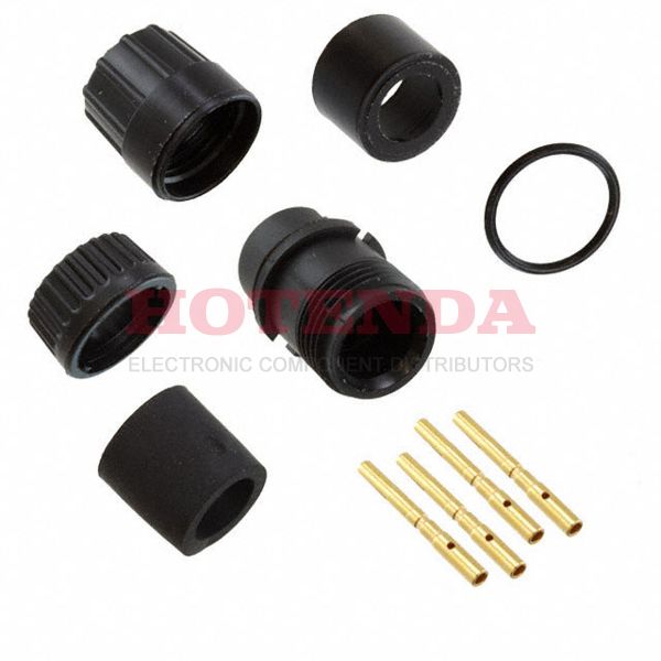 3280-4SG-321 - Plug, Female Sockets Polyamide (PA), Nylon Free Hanging (In-Line) 4 Positions Crimp Gold Bulk Keyed Bayonet Lock