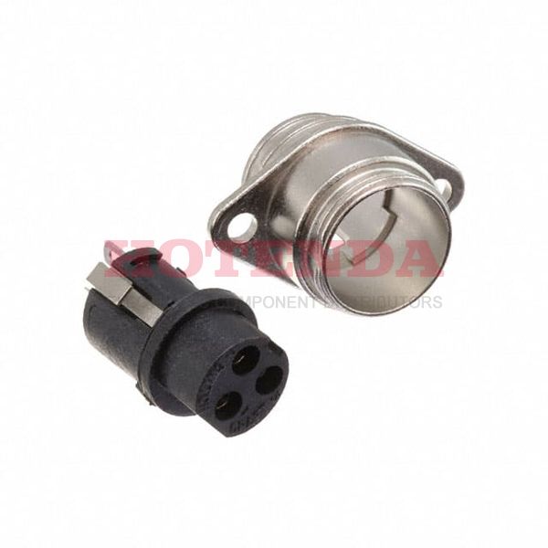 SL103F - Receptacle, Female Sockets Zinc Die Cast Panel Mount 3 Positions Solder Eyelet(s) Silver Nickel Bulk B Threaded