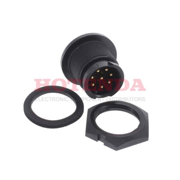 W7281-8PG-P-3ES - Receptacle, Male Pins Thermoplastic Panel Mount, Through Hole 8 Positions Solder Gold Bulk Keyed Bayonet Lock