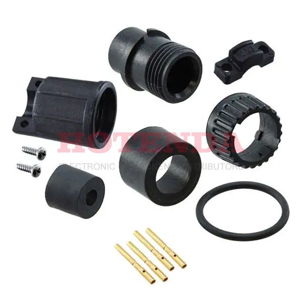 3280-4SG-518 - Plug, Female Sockets Polyamide (PA), Nylon Free Hanging (In-Line) 4 Positions Crimp Gold Bulk Keyed Bayonet Lock