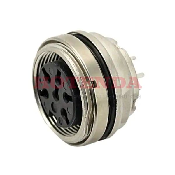 C091 61G008 210 2 - Receptacle, Female Sockets Die Cast Panel Mount, Through Hole 8 Positions Solder Gold Nickel Bulk Keyed Threaded