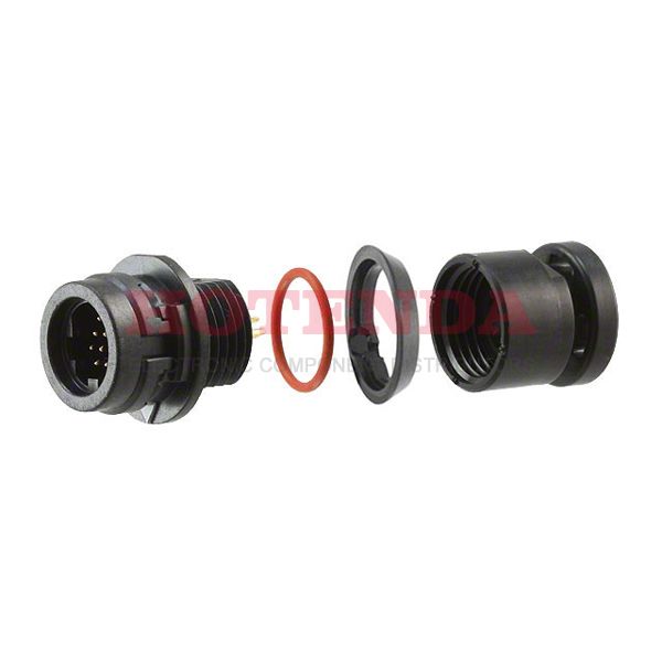 HR30-7JB-12P - Jack, Male PinsPlasticFree Hanging (In-Line)12 (Power) PositionsSolder CupGoldTrayKeyedPush-Pull