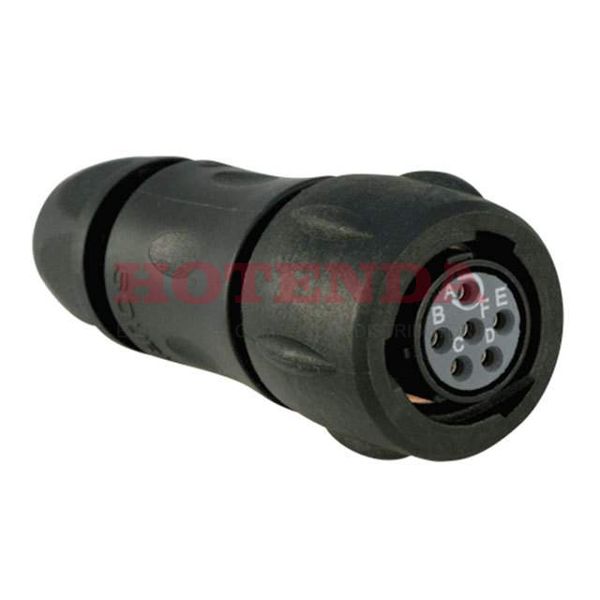 UTS6JC10E98S - Plug, Female SocketsPolyamide (PA), NylonFree Hanging (In-Line)6 PositionsSolder CupGoldBulkN (Normal)Bayonet Lock