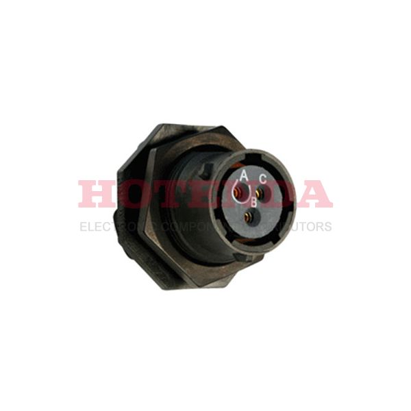 UTS712D3S - Receptacle, Female Sockets Polyamide (PA), Nylon Panel Mount, Through Hole 3 Positions Solder Gold Bulk N (Normal) Bayonet Lock