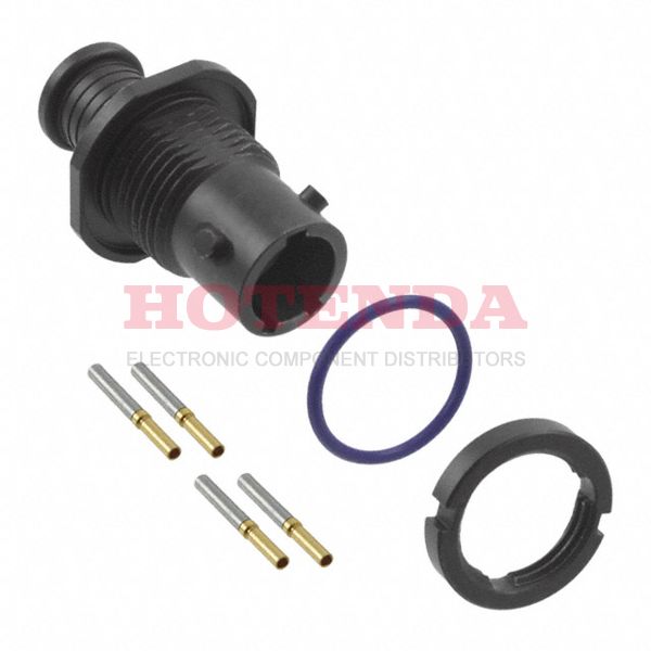 MKJ3A7W6-4SN - Receptacle, Female Sockets Aluminum Alloy Panel Mount 4 Positions Crimp Gold Olive Drab Cadmium Bulk N (Normal) Bayonet Lock