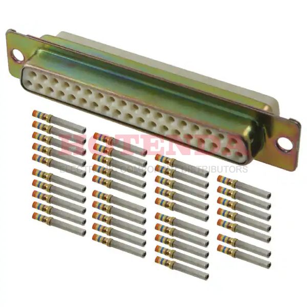 DCMAM-37S - 24308-Style, D*MAM Series D-Sub Receptacle, Female Sockets 37-Position Signal Crimp 4 DC C Panel Mount Copper Alloy Gold Steel, Tin Plated