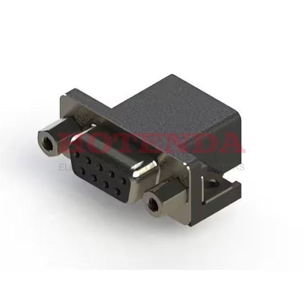 626-009-262-012 - 626 Series D-Sub Receptacle, Female Sockets 9-Position Signal Solder 1 DE E Panel Mount, Through Hole, Right Angle Phosphor Bronze Gold Steel, Nickel Plated