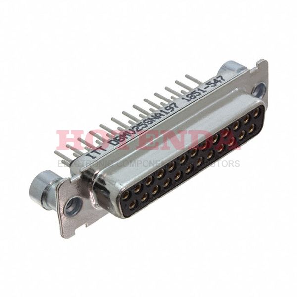 DBMV25SNA197 - D*M Series D-Sub Receptacle, Female Sockets 25-Position Receptacle Signal Solder 3 DB B Panel Mount, Through Hole Copper Alloy Gold Steel, Tin-Nickel Plated