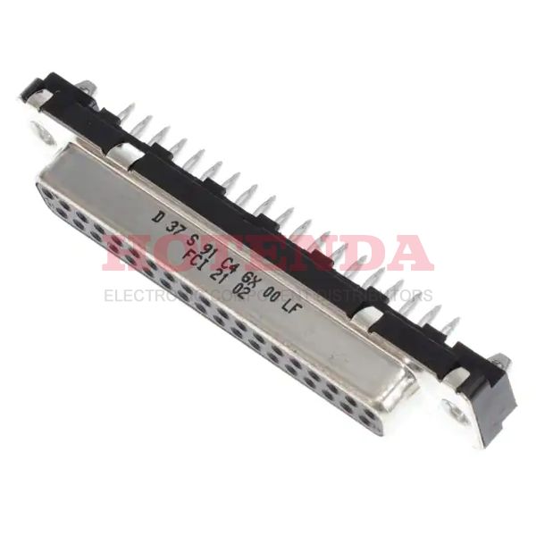 D37S91C4GX00LF - Delta D Series D-Sub Receptacle, Female Sockets 37-Position Female Signal Press-Fit 4 DC C Through Hole Phosphor Bronze Gold Steel, Tin Plated