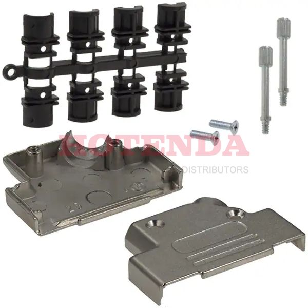971-025-030-121 - BACKSHELL DB25 DIECAST NKL 45DEG